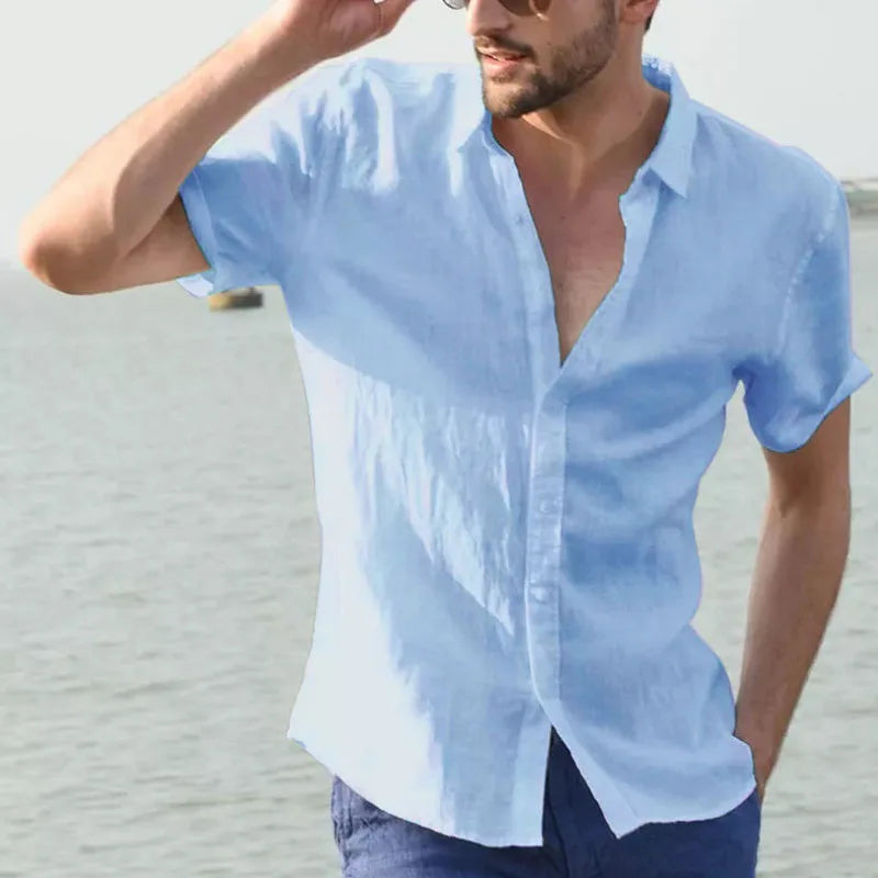 Summer Cotton Linen Shirts Casual - RYVOR