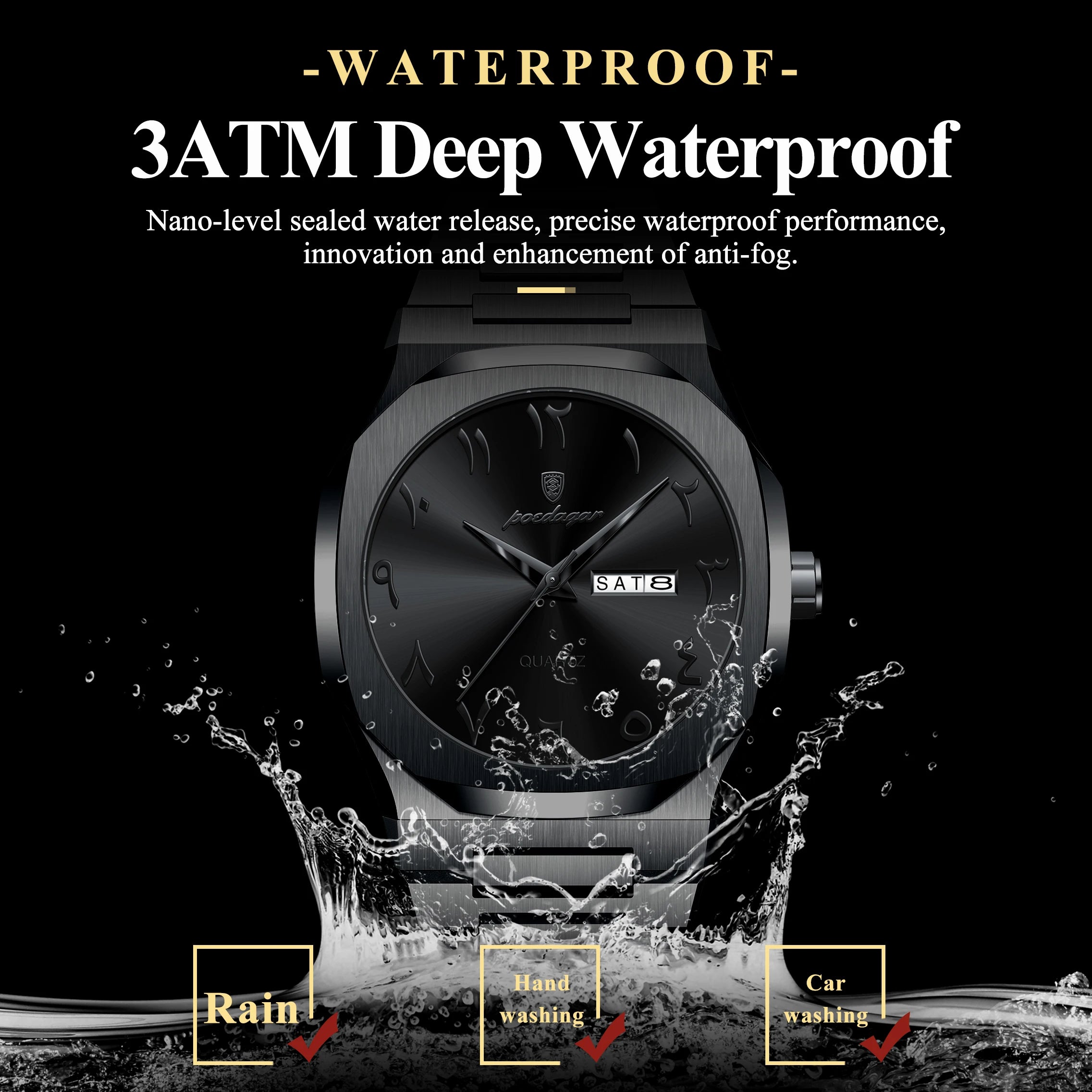 (POEDAGAR) Military Watch For Men Waterproof Luxury - RYVOR