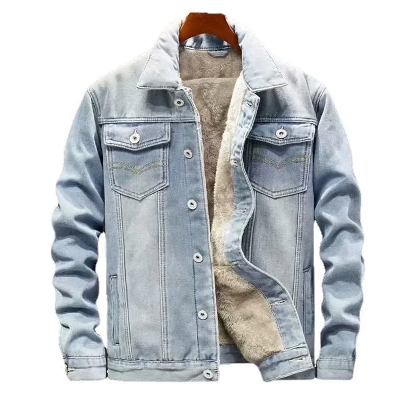 Fleece Lined Denim Jacket Casual - RYVOR